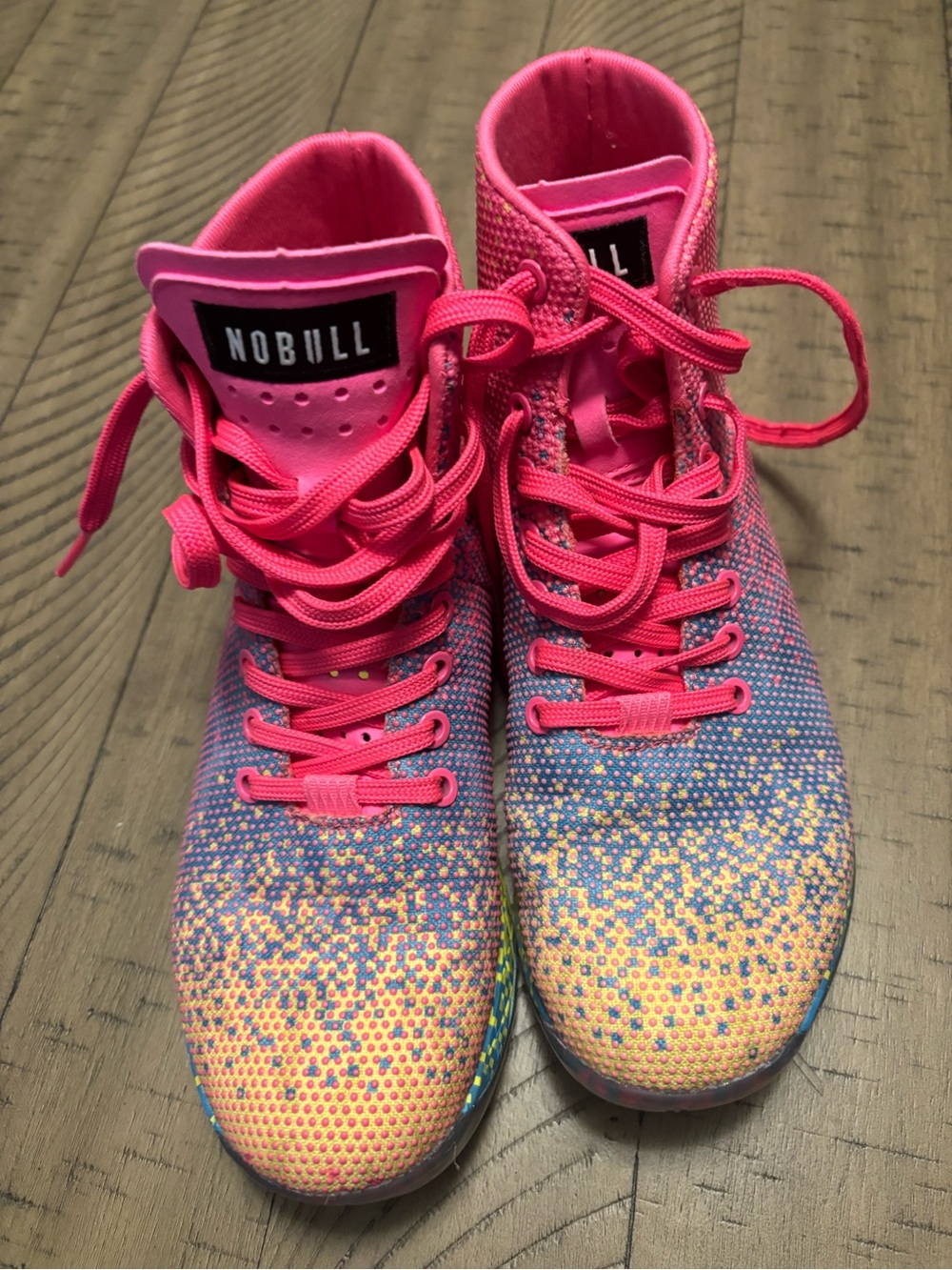 NOBULL Women's Hot Pink Multicolor Knit Training Shoes